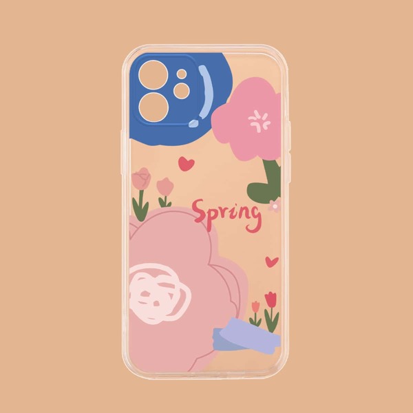 

Flower Print Phone Case, Clear