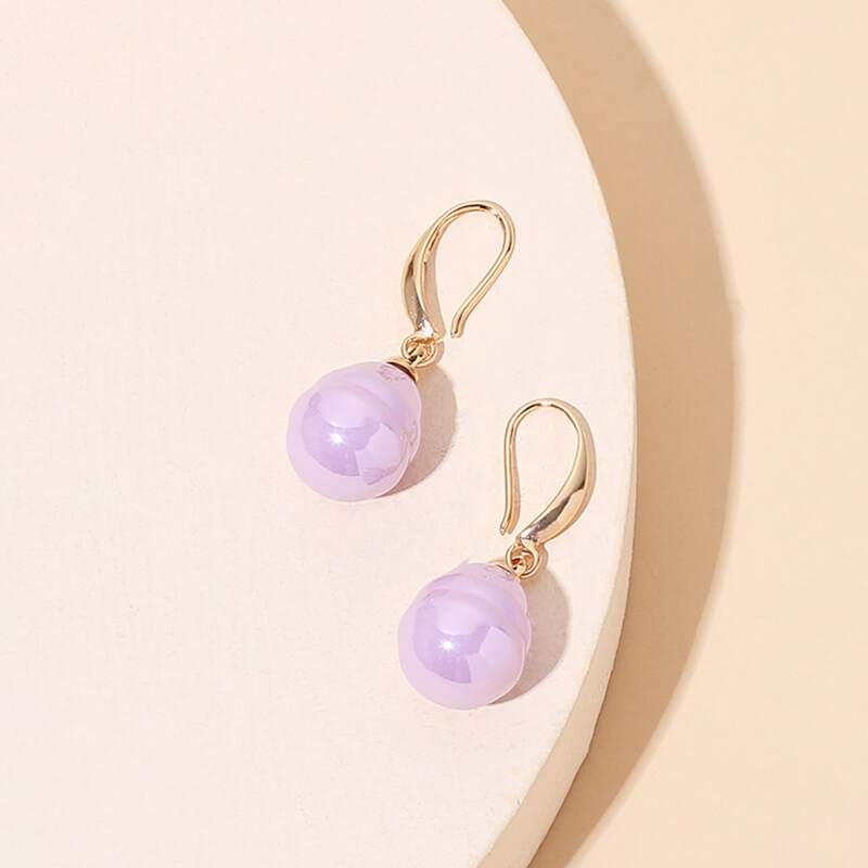 

Simple Drop Earrings, Lilac purple