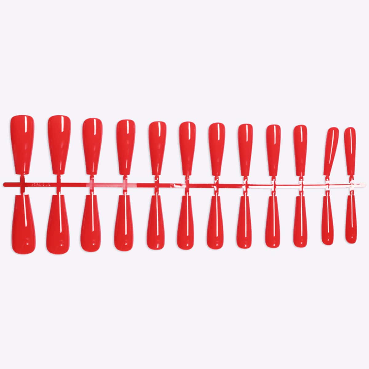 

24pcs Solid Fake Nail & 1sheet Tape & 1pc File, Red