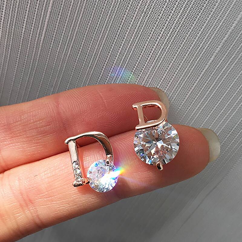 

Rhinestone Stud Earrings, Gold