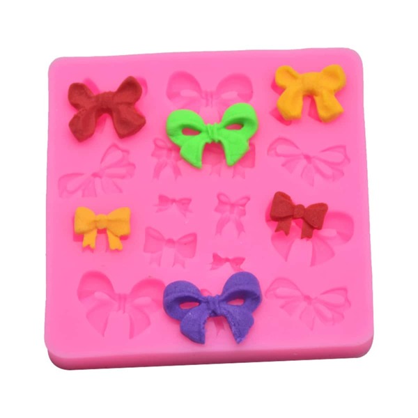 

1pc 16 Grid Bow Chocolate Mold, Pink