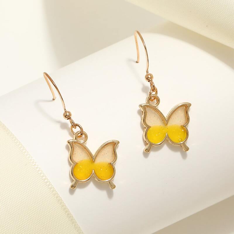 

Butterfly Drop Earrings, Yellow