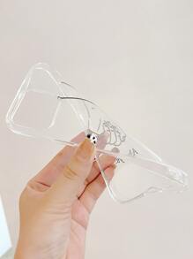 2入組組情侶牽手圖案透明手機殼相容於 iPhone15/15Plus/15Pro/15Promax - 無色 - 查看 5