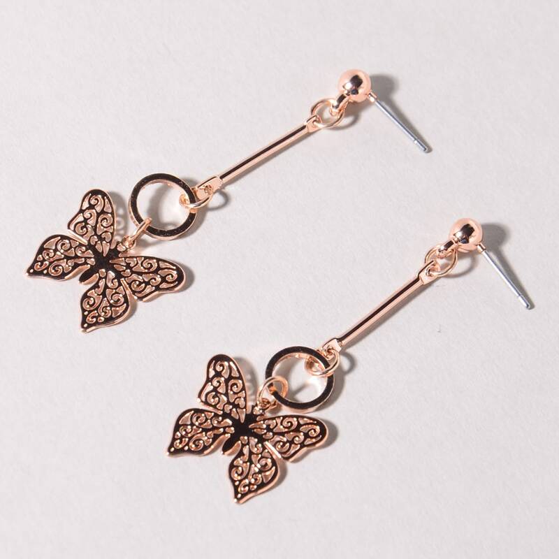 

Butterfly Drop Earrings, Gold