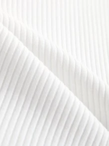 小女童拼接網紗羅紋針織T恤帶破洞錐形牛仔褲 - 藍白色 - 查看 3