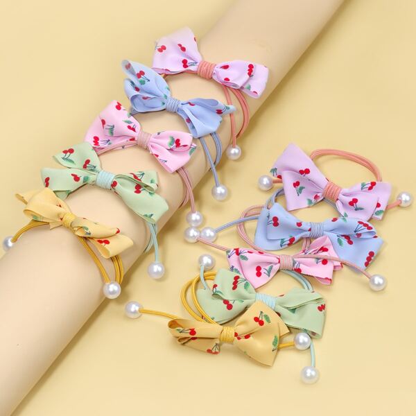 

10pcs Toddler Girls Bow Knot Hair Tie, Multicolor