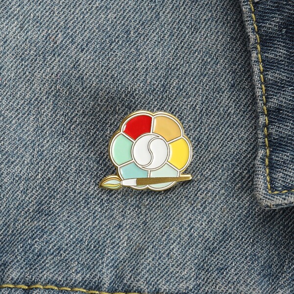 

Color Drawing Tray Design Brooch, Multicolor