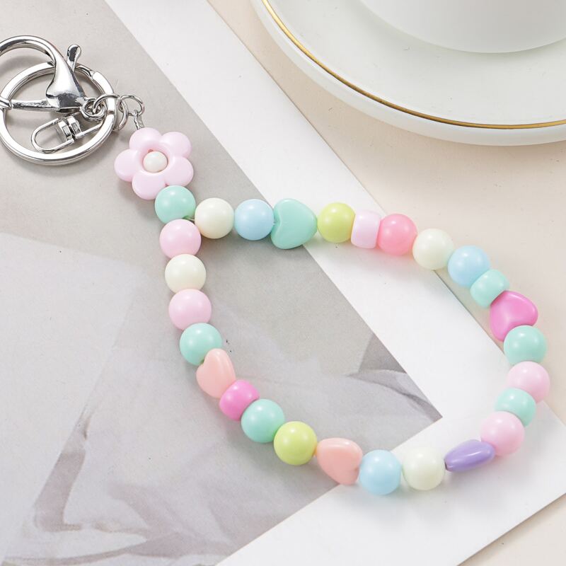 

Random Color Beaded Keychain, Multicolor