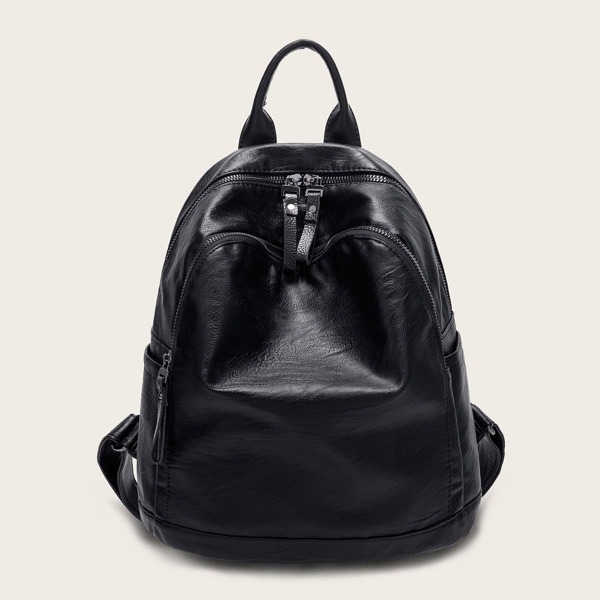 

Minimalist Zipper Backpack, Black