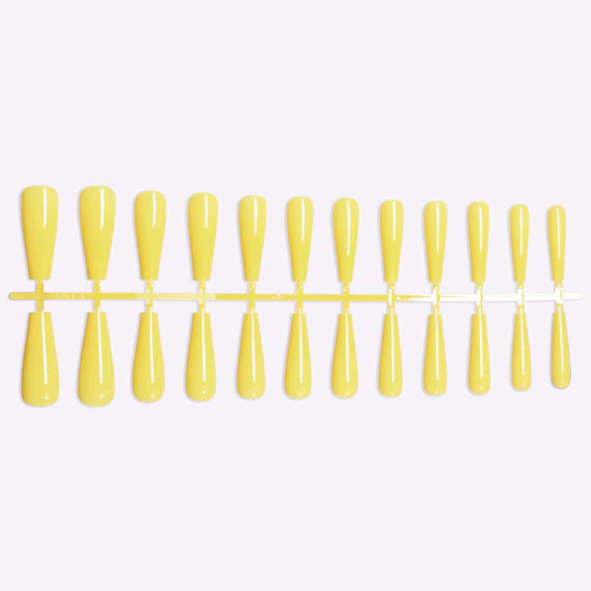 

24pcs Solid Fake Nail & 1sheet Tape & 1pc File, Yellow