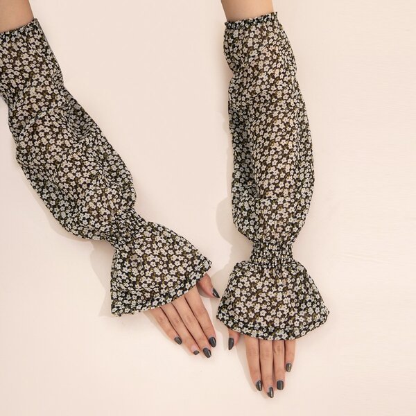 

1pair Ditsy Floral Print Arm Sleeves, Multicolor