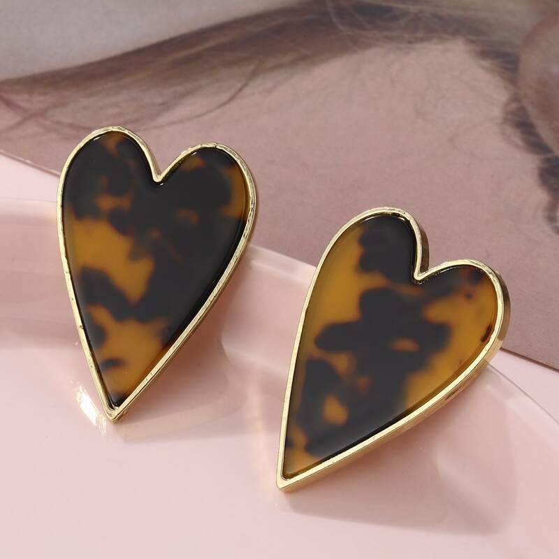 

Heart Stud Earrings, Multicolor