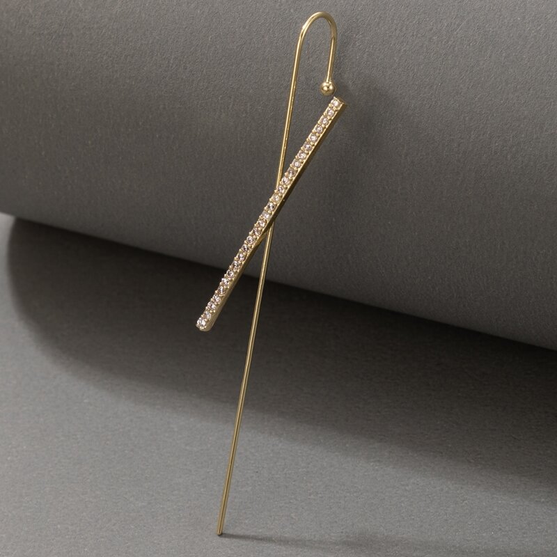 

1pc Rhinestone Ear Cuff, Gold