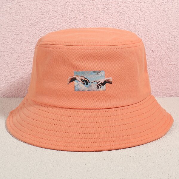 

Hand Print Bucket Hat, Orange