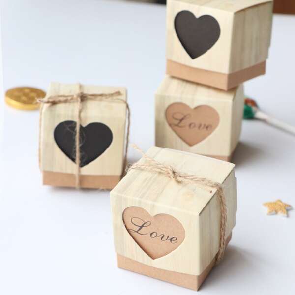 

10pcs Heart Detail Candy Box Set, Multicolor