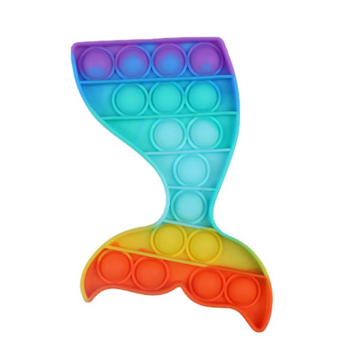 

1pc Fish Tail Stress Relief Bubble Toy, Multicolor