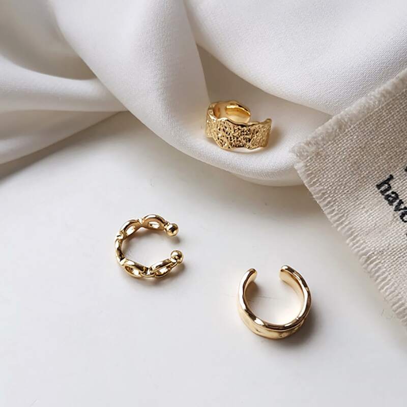 

3pcs Minimalist Ear Cuff, Gold