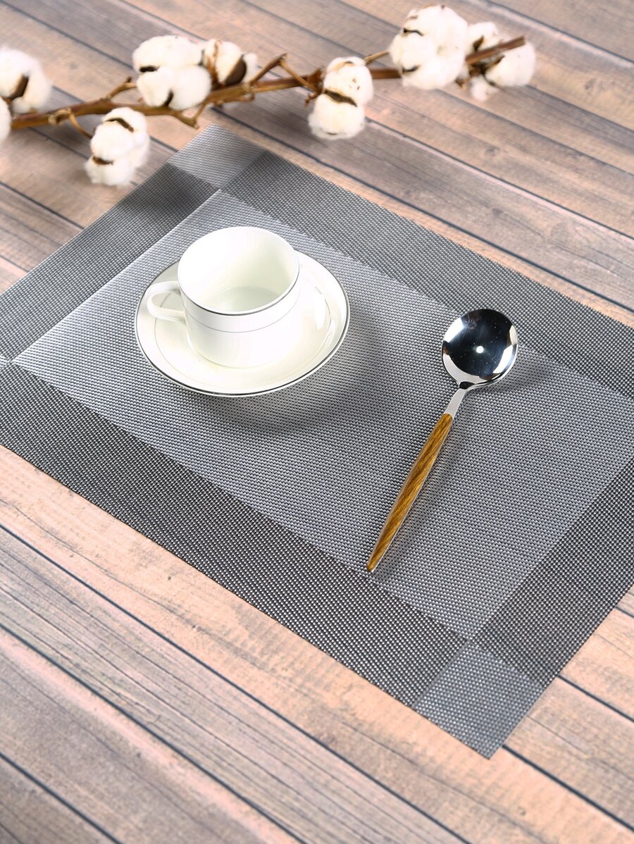 1pc Color Block Placemat - Light Grey - View 1