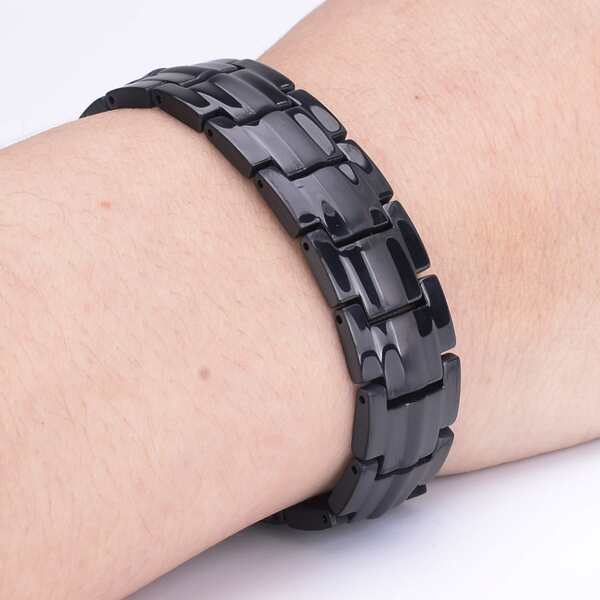 

Men Minimalist Steel Bracelet, Black