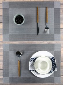 1pc Color Block Placemat - Light Grey - View 2