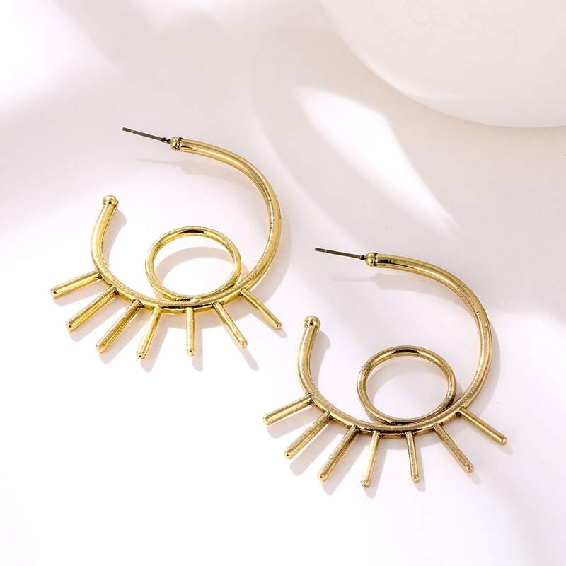 

Eye Drop Hoop Earrings, Gold
