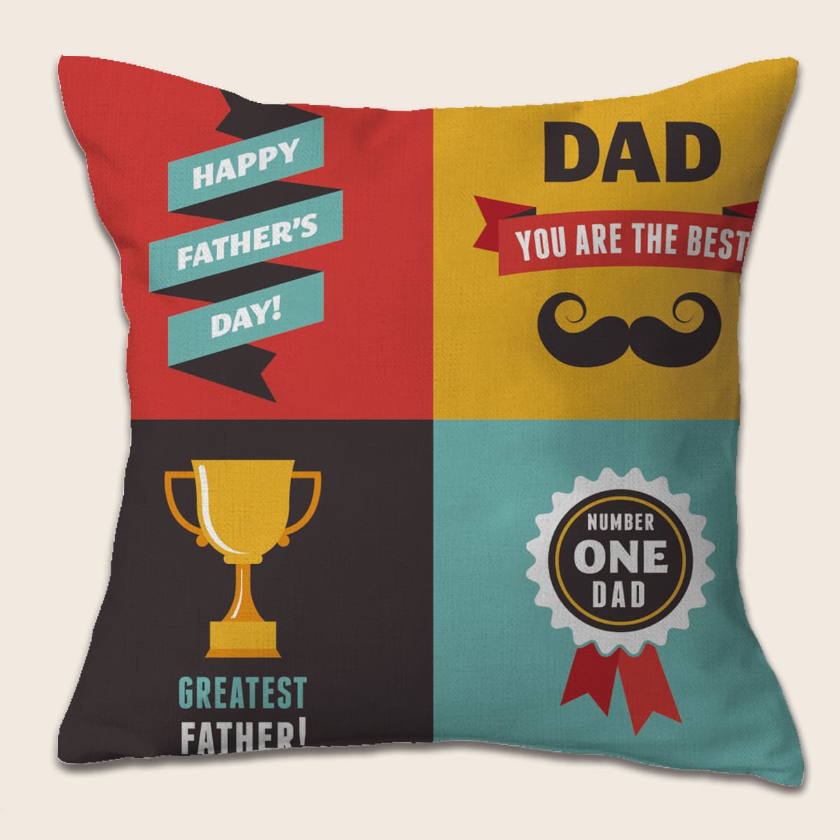 

Slogan Graphic Father's Day Cushion Cover Without Filler, Multicolor
