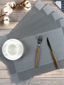 1pc Color Block Placemat - Light Grey - View 3