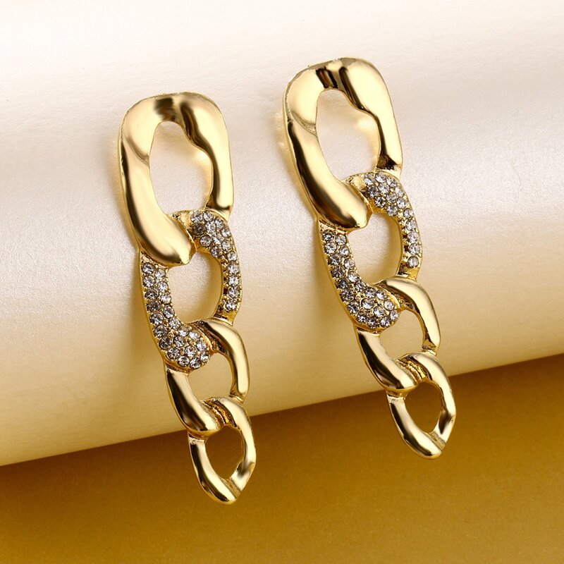 

Chain Drop Earrings, Gold