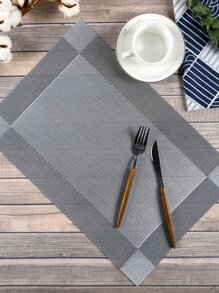 1pc Color Block Placemat - Light Grey - View 5