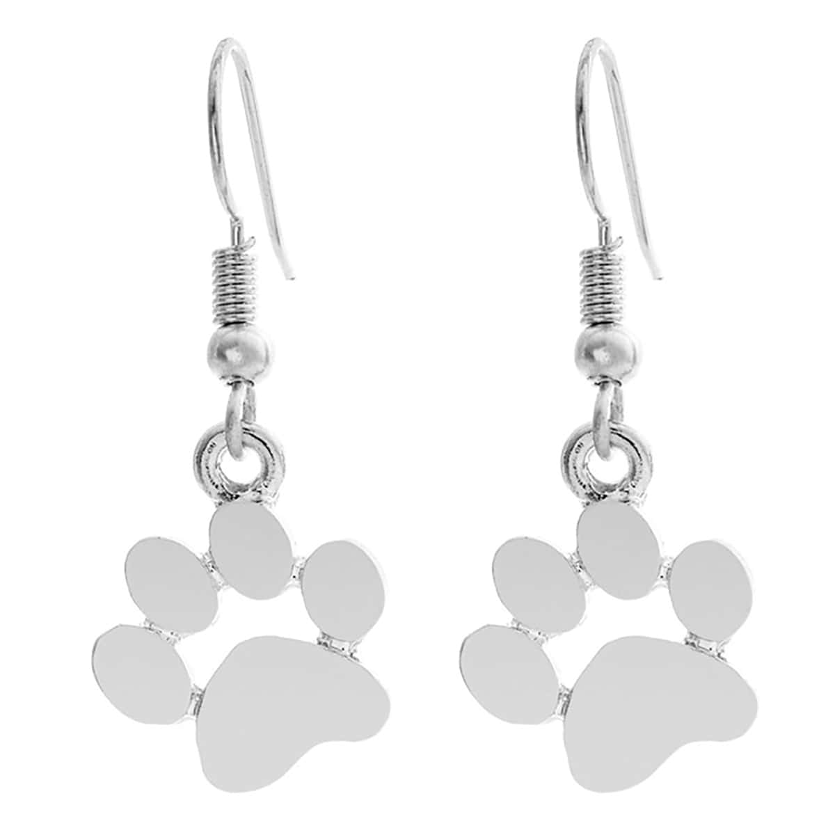 

Paw Drop Earrings, Silver