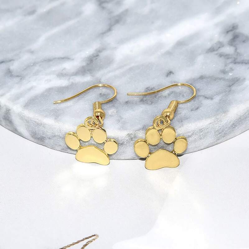 

Paw Drop Earrings, Gold