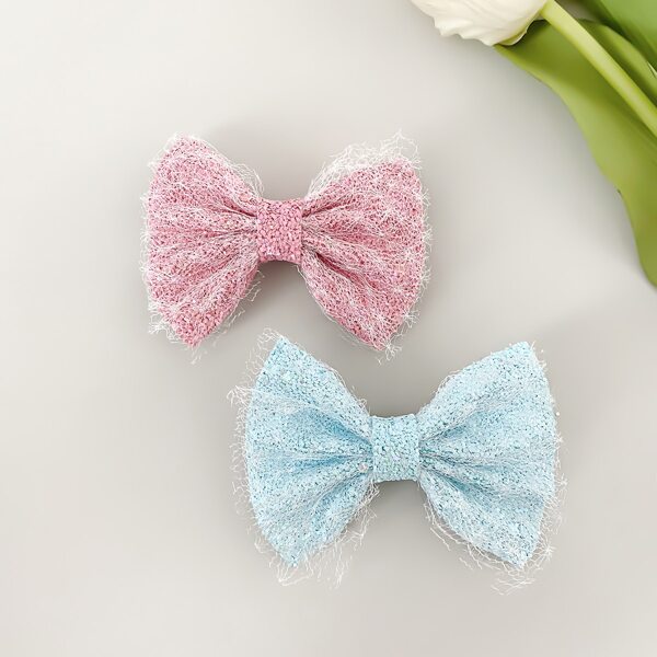 

2pcs Toddler Girls Bow Knot Hair Clip, Multicolor
