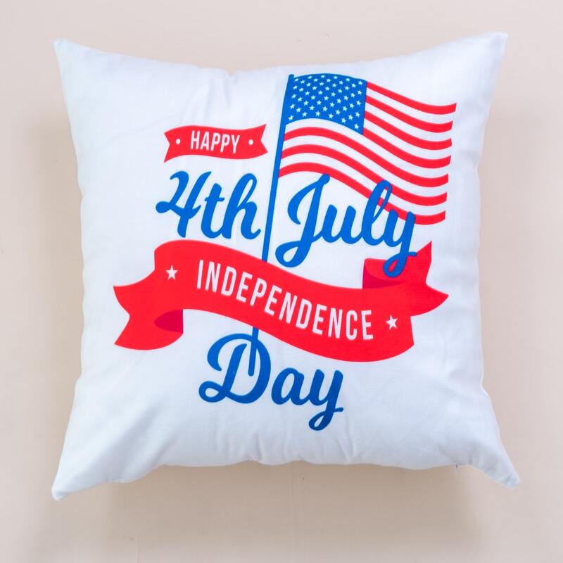 

Independence Day Pattern Cushion Cover Without Filler, Multicolor