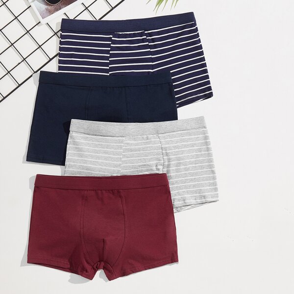 

Men 4 Pack Striped Boxer Brief, Multicolor