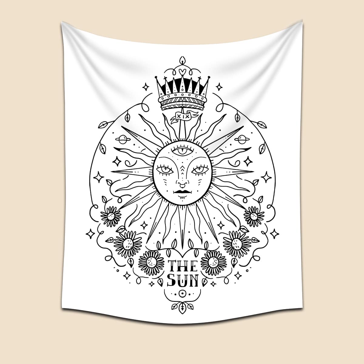

Sun Print Tapestry, Black and white