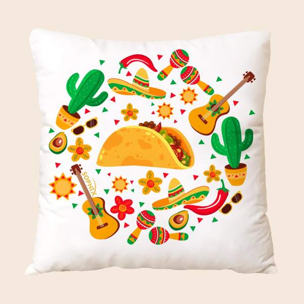 

Cactus Print Cushion Cover Without Filler, Multicolor