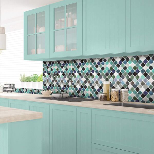 

1pc Geometric Pattern Epoxy Wall Sticker, Multicolor