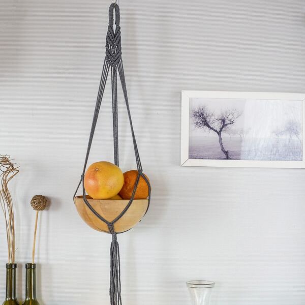 

1pc Woven Wall Hanging, Grey