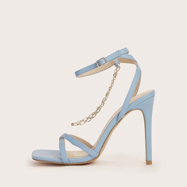

Strappy Stiletto Heeled Sandals, Blue