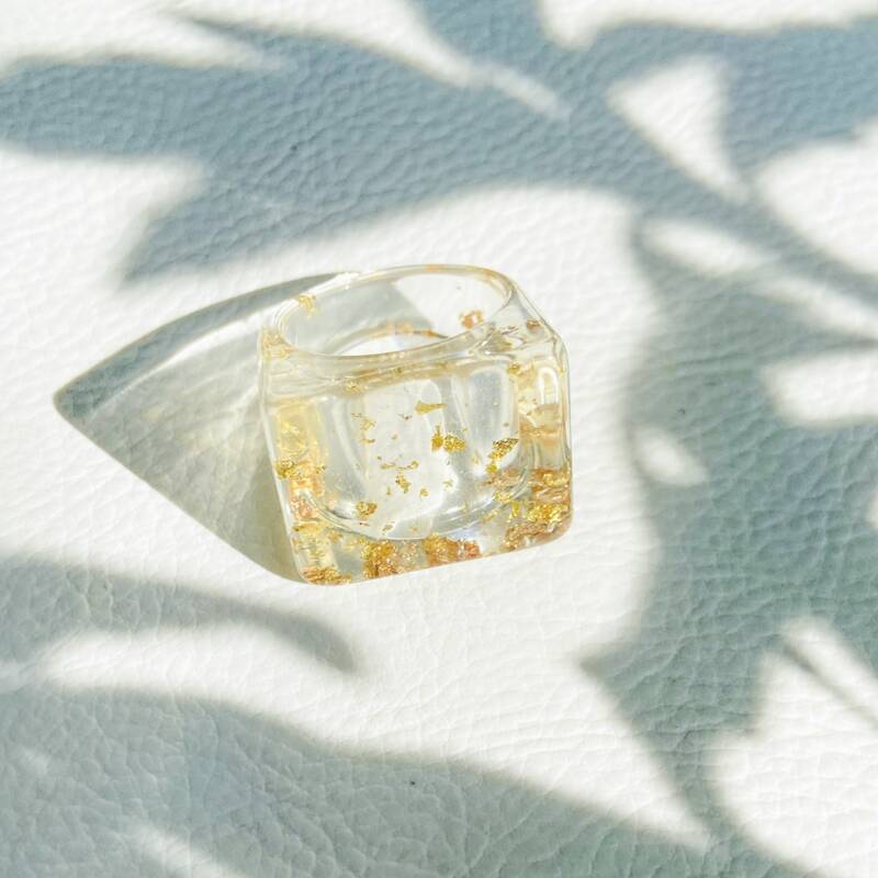 

1pc Resin Ring, Gold