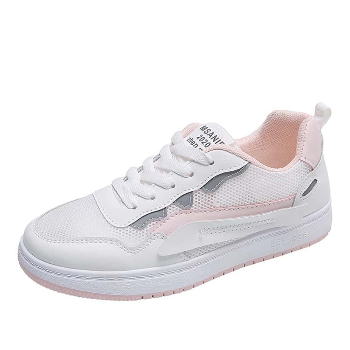 

Lace-up Mesh Skate Shoes, White