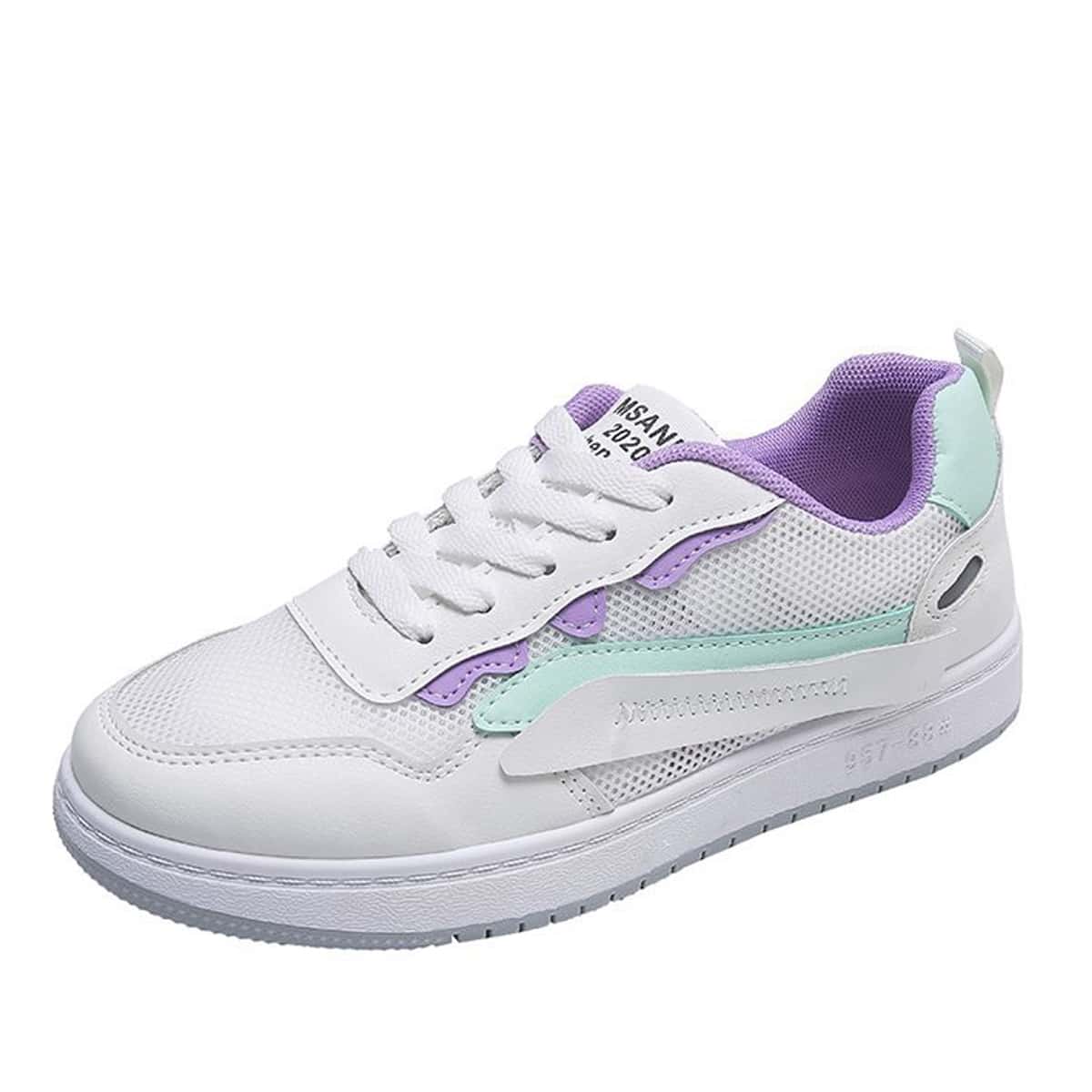 

Lace-up Mesh Skate Shoes, Purple