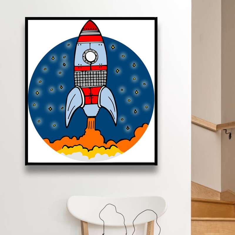 

Rocket DIY Diamond Painting Without Frame, Multicolor