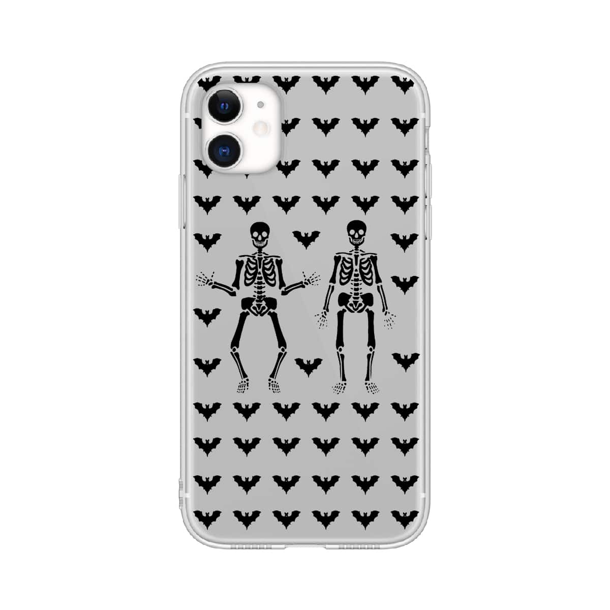 

Skeleton Print Phone Case, Black and white