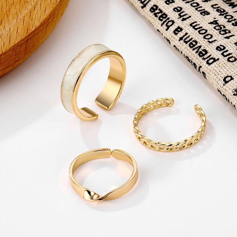 

3pcs Simple Ring, Gold