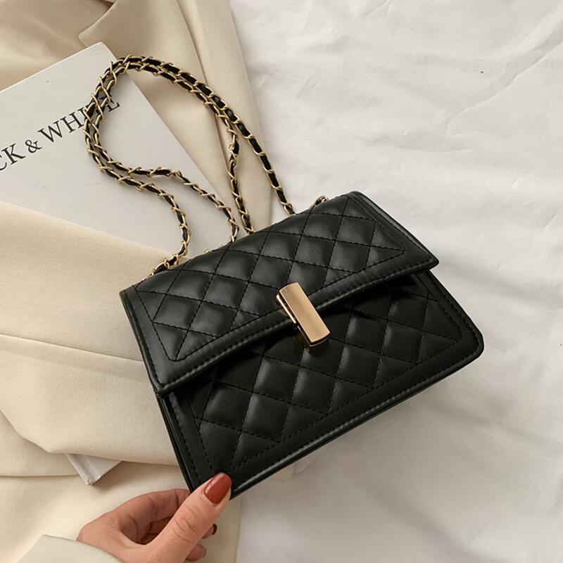 

Quilted Chain Shoulder Bag, Black
