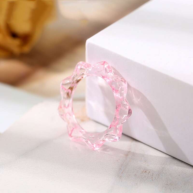 

1pc Clear Ring, Pink
