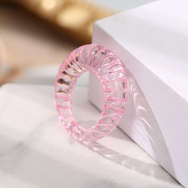 

1pc Clear Ring, Pink