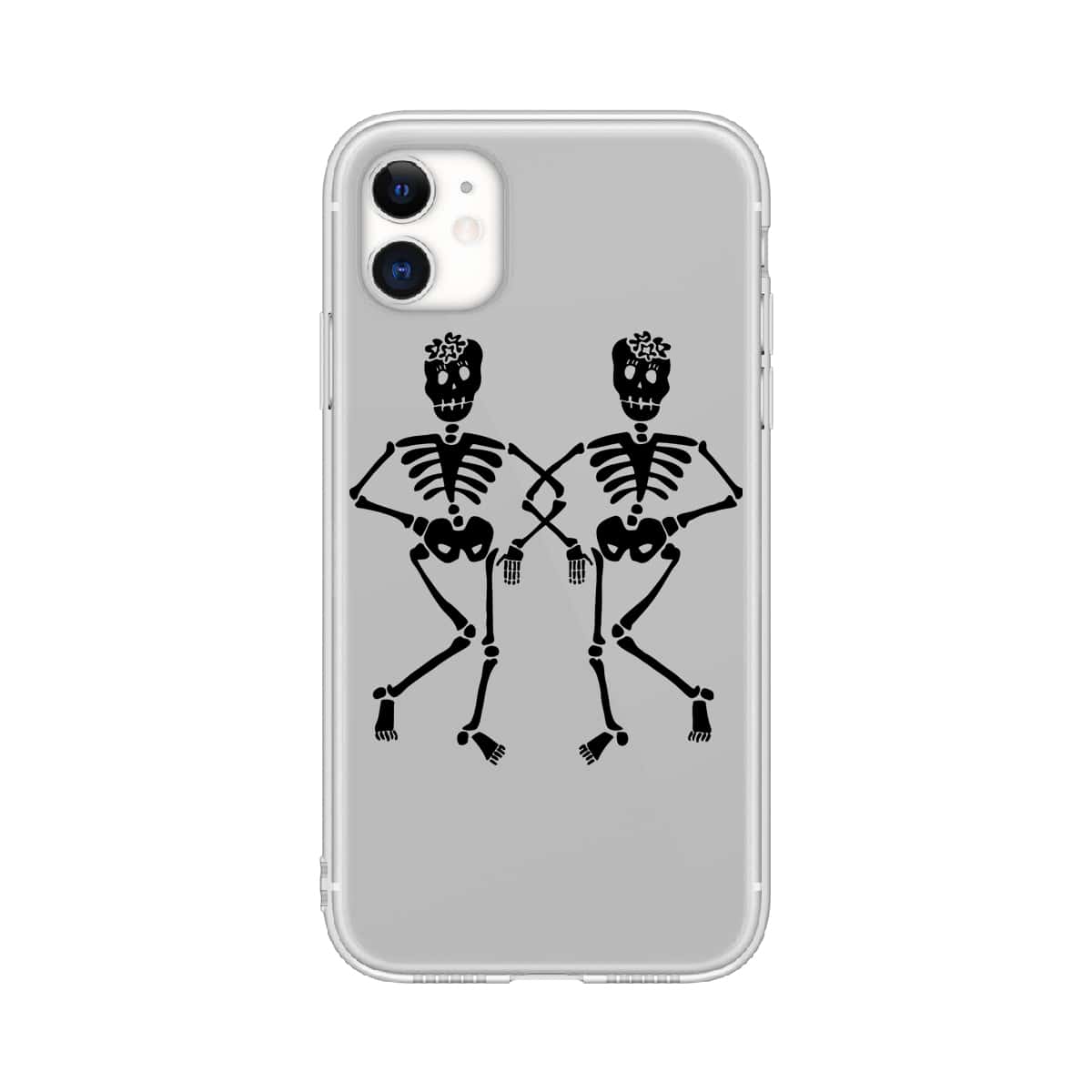 

Skeleton Print Phone Case, Clear