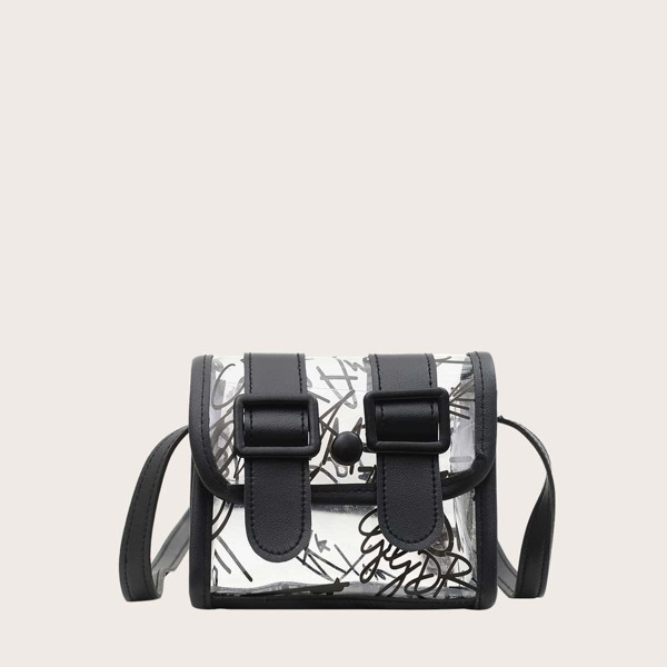 

Girls Clear Crossbody Bag, Black